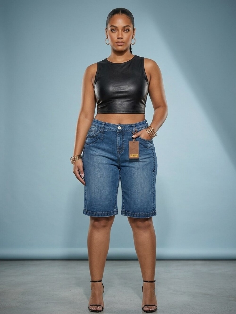 ANTIK DENIM BERMUDA Shorts Y2K NWT VINTAGE Plus Size 20W - Picture 8 of 8